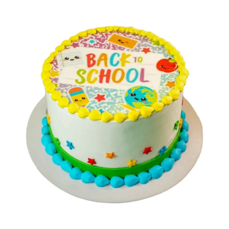 كيكة العودة للمدارس الملونه